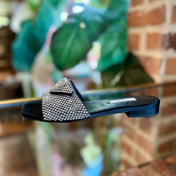 PRADA Crystal Slide Sandals SZ 36 - Picture 1 of 5